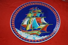 Grande assiette étrangère décorative GUMUS GINI KUTAHYA - Grand voilier ---/B8/