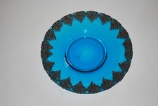 ASSIETTE COUPELLE VERRE BLEUE