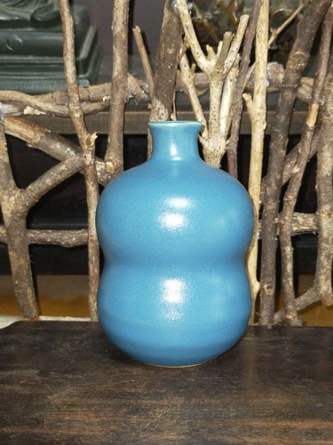 Vase émail bleu forme - émail, de