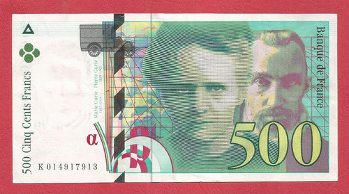 Billet 500 francs france - billet, 1994