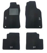 Tapis de Voiture Moquette Avec 4 Logos Et 2 Fix Pour Saab 9-3 Cabriolet