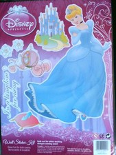 SET ADHÉSIFS 6 STICKERS DÉCORATION DISNEY PRINCESSE CENDRILLON CHAMBRE ENFANT 