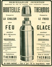 Publicité ancienne bouteille Thermos 1909 issue de magazine