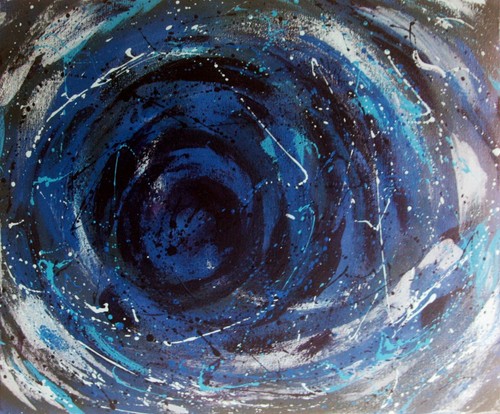 Blue galaxy signed - galaxy,