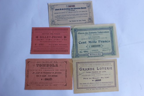 Anciens billets loterie et - billets, de