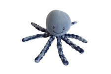 Peluche pieuvre bleu Nattou – 18 cm – Très bon état