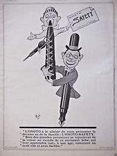 PUBLICITÉ 1913 STYLO PLUME ONOTO SAFETY DERNIER NÉ DE LA FAMILLE -DESSIN DE MICH