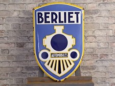 Plaque émaillée BERLIET 25,6x16,5" (65x42cm) belle décoration rétro de fabric...
