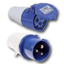 Prise de courant de site industriel 16a 3 broches mâle et connecteur 2p+e...