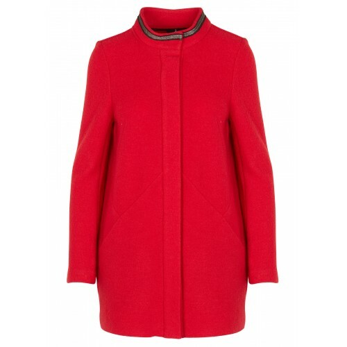 Manteau laine rouge - carmin, one