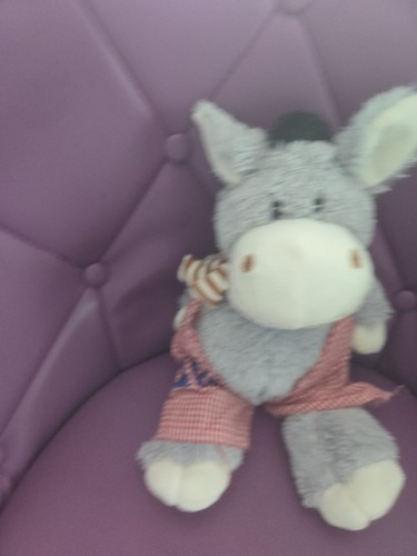 Doudou peluche ane gris ile - ane, de