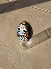 OEUF CLOISONNE  A DECOR FLORAL