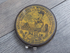 Une boite à cirage vide " P.Paulin " militaria ww1 ww2.