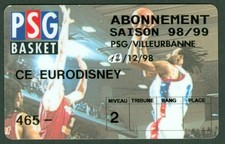  PASSEPORT EURO DISNEY PARIS  CARTE ABONNEMENT EU EURODISNEY ETAT TRES BON  N°98