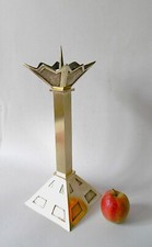 PIQUE CIERGE ART DECO MODERNISTE, BRONZE CISELE et LAITON, H=33,5 cm, circa 1930