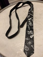 Vintage Cravate Cuir Steve Novelli 1982 Music Guitare Saxophone England