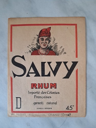 Ancienne etiquette rhum - etiquette, salvy