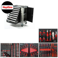 Chariot D'Atelier Avec 8 Tiroirs, 4 Remplis, Inclus Outils