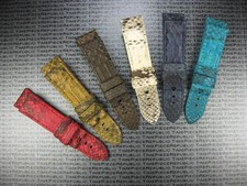 24mm PYTHON Leather Strap Red