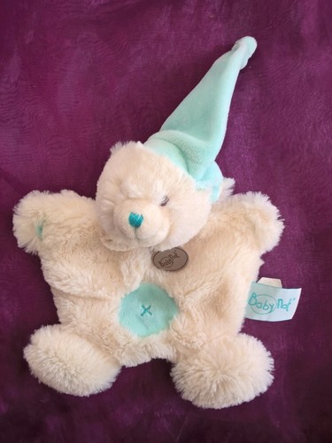 Doudou plat ours - , blanc