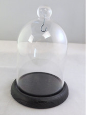 presentoir de montre de poche gousset cloche en plexi socle imitation bois noir