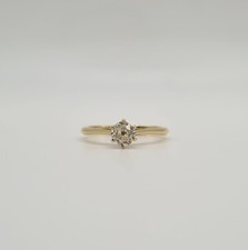 Bague en Or Jaune 18 carats sertie d'un diamant taille ancienne