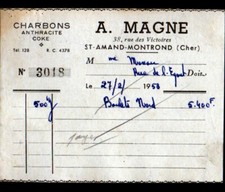 SAINT-AMAND-MONTROND (18) CHARBONS COKE ANTHRACITE "A. MAGNE" en 1953