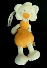 B6- DOUDOU PELUCHE MUSICAL BABYSUN baby sun LION ORANGE ECRU 30cm - ETAT NEUF * 