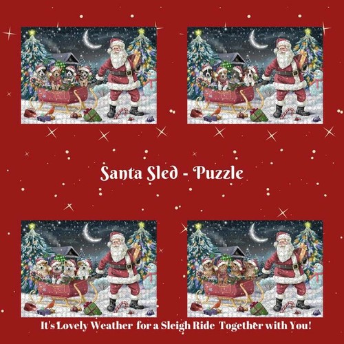 Christmas santa sled - dogs, cats