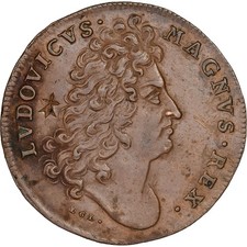 [#1525814] France, Token, Louis XIV, Jeton de Nuremberg, Copper, Contremarque, E
