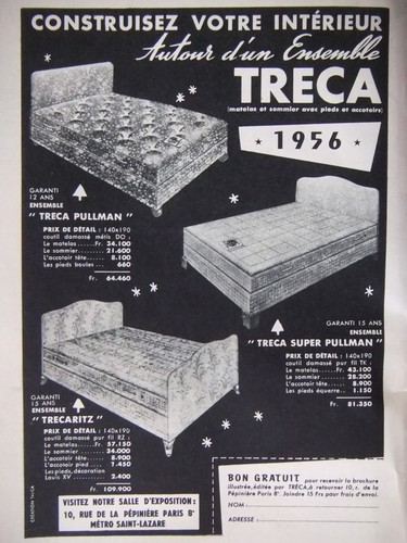 Publicité 1956 tréca matelas - 1956,