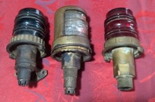 3 ANCIENS FANAL FANAUX LANTERNES BATEAU  SIGNE O.V.G 93 ST OUEN Vert Blanc Rouge