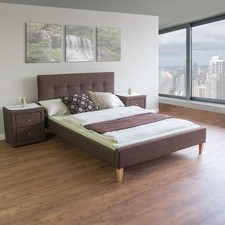 Lit en Tissu Double Rembourré