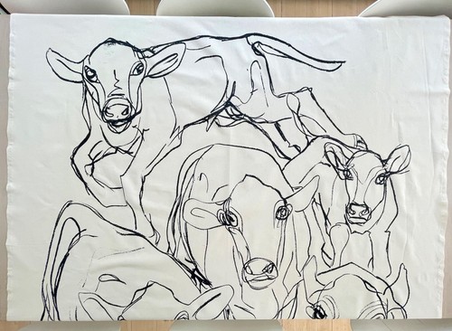 Grand tissu imprimé vache