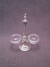 Salière double CHRISTOFLE métal argenté et cristal