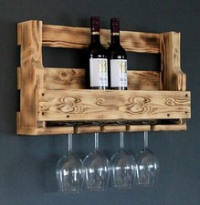 Étagère à Vin Vino Verre Porte en Plaque Range-Bouteilles 60 CM Large Bois