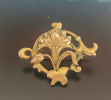 Bijou ancien Broche Iris Art Nouveau en plaqué or