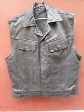 GILET cuir L biker doublé style perfecto redskins blouson vintage 1