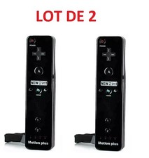 2 X Télécommande Wiimote plus (Motion plus) pour Wii / Wii U - Noir