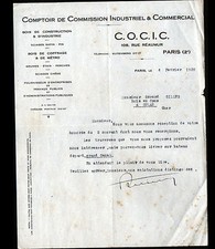 PARIS (II°) BOIS de CONSTRUCTION / COMPTOIR "C.O.C.I.C." en 1938