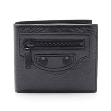 Portefeuille BALENCIAGA LE CAG Bi-fold 7684292AA561000 cuir noir NEUF homme