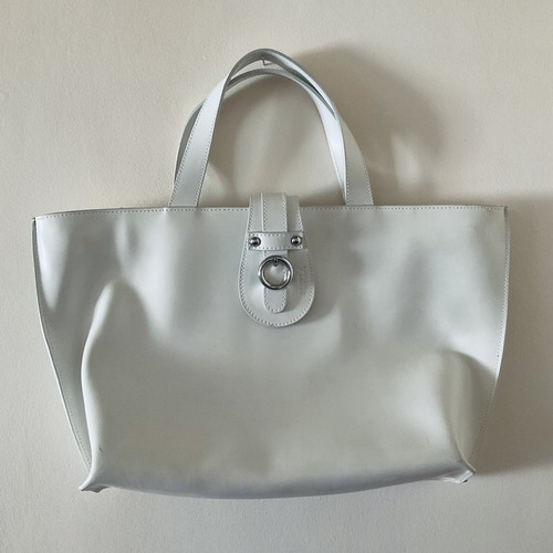 Sac main cuir blanc - main,