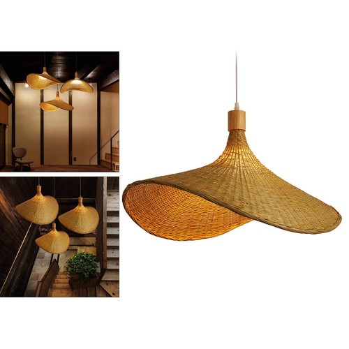 Plafonnier rotin chapeau - plafonnier,