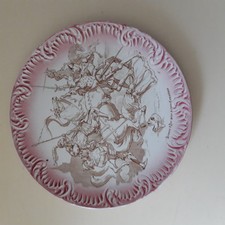 Assiette Parlante en céramique de Sarreguemines Jeanne d'arc 