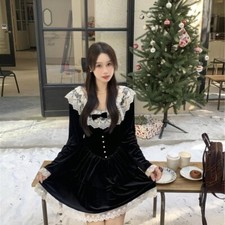 Femmes Filles Velours Robe