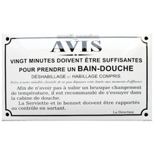 Plaque  émaillée humoristique : BAIN DOUCHE...