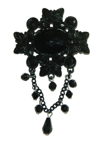 Jolie broche métal noir - broche, et
