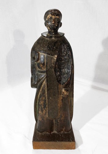 Sculpture bois moine saint