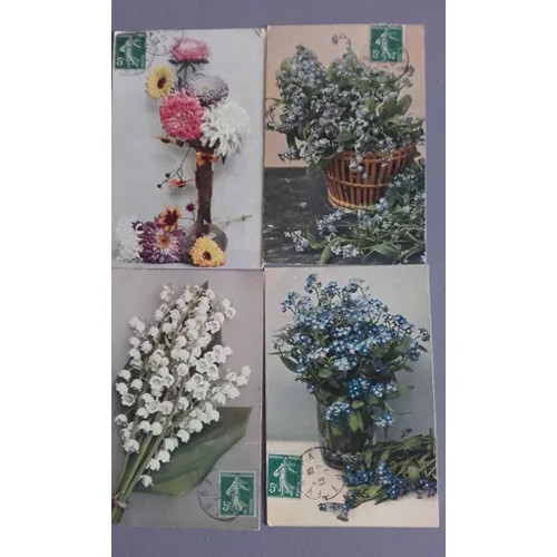Cartes postales fleurs 1911 - cartes,