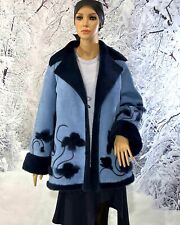 Manteau hiver bleu court femme